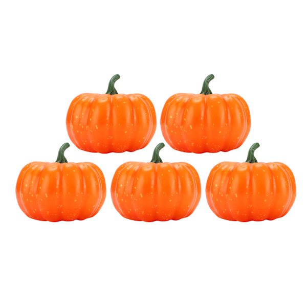 5 kpl käsityökurpitsaa, minikokoisia muovisia oransseja kurpitsakoristeita DIY-askarteluprojekteihin, keittiöjuhlien koristeluun