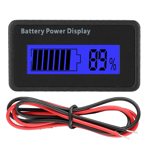 Blå bakgrundsbelyst GY-6H batteridriven display 12-48V universell batterikapacitetsindikator Voltmeter