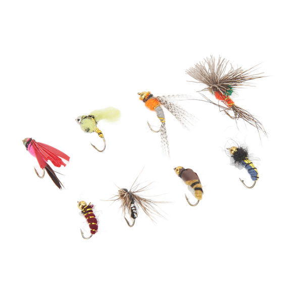 40 stk fiske lokke agn assortert sett kit med vanntett boks for innsjø elv