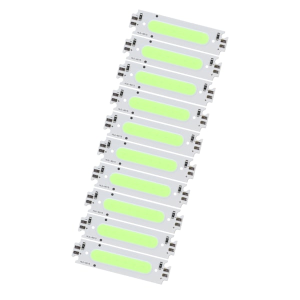 10 stk LED-brikker COB lyskilde lang stripe lampeperler 12V 2W for bilbelysningstilbehør grønt lys