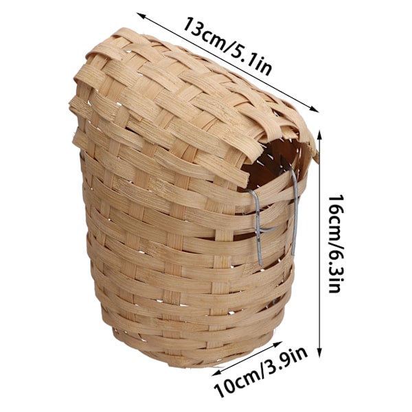 2PCS Naturlig Bambu Fågelbo Handgjord Fågelbo med Hängare för Utomhusträdgård