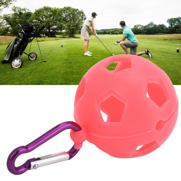 Golfbold Beskyttende Cover Silikone Sleeve Holder med Nøglering Golf Trænings TilbehørPink