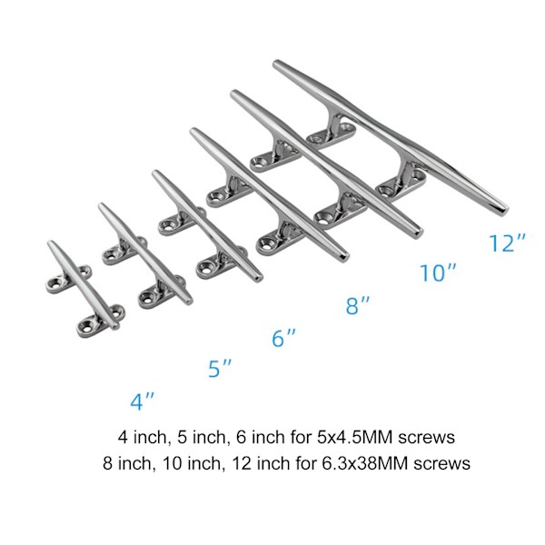 Båd klampe åben bund Heavy Duty 316 rustfrit stål båd dock klamper med installationsskruer til marine båd dock dæk SS316‑5 tommer