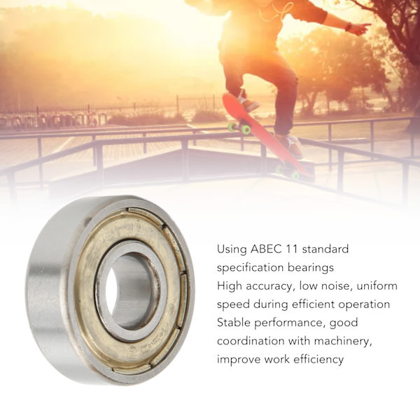 8 stk. 608ZZ kuglelejer ABEC 11 kulstofstål forseglede skateboardlejer 8x22x7mm til rulleskøjter dansebrætter