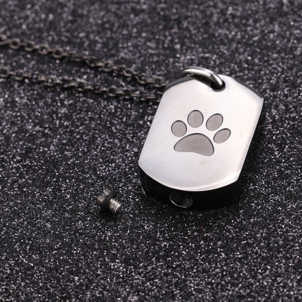 Footprint Pattern Urn Necklace Memorial Pet Ash Pendant Jewelry