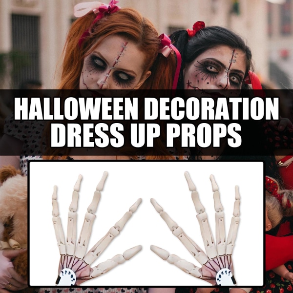 Halloween ledade handskar med flexibla gemensamma cosplay rekvisita för festklänning Cosplay kostym rekvisita