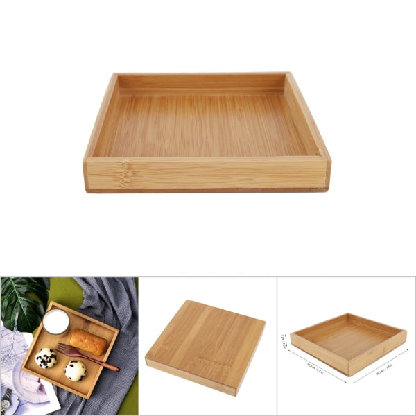 Japansk stil rektangulær fruktte matserveringsbrett for restaurant hjem (19,3*19,3*3cm)