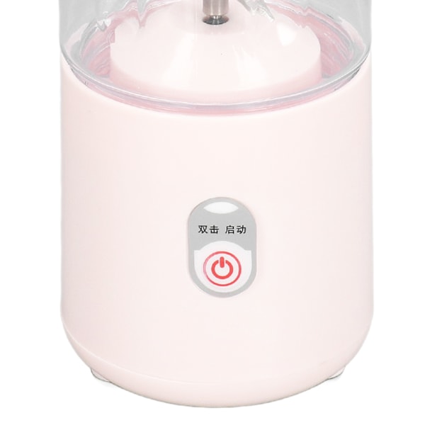 Bærbar Blender 6 Blad USB Oppladbar Multifunksjonell Mini Fruktmikser Juicer Kopp for Hjem Student 500ml Rosa