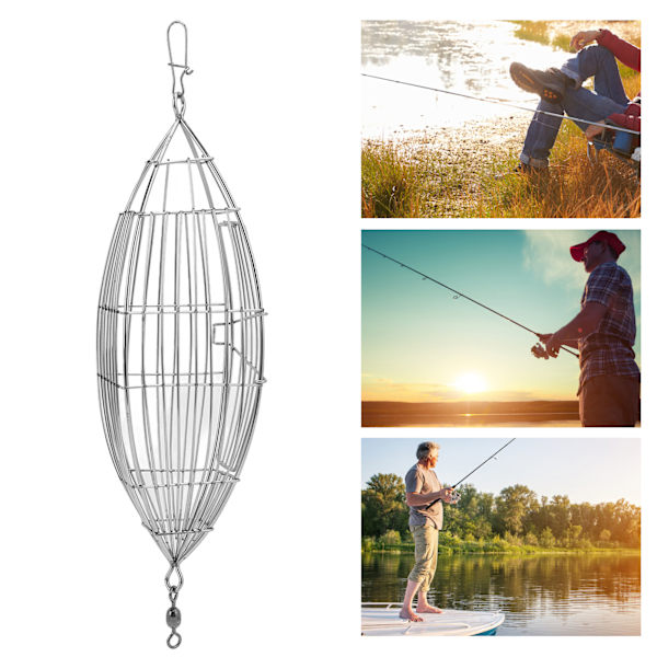 Fiske agn bur Stål lokke bur Karpe fiske felle kurv mater holder for reker krabbe fisk agnXL