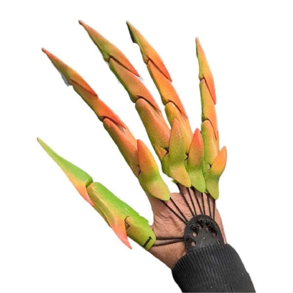 Halloween ledade fingrar party skräck klo handskar ledade finger Mantis Cosplay bärbar handske
