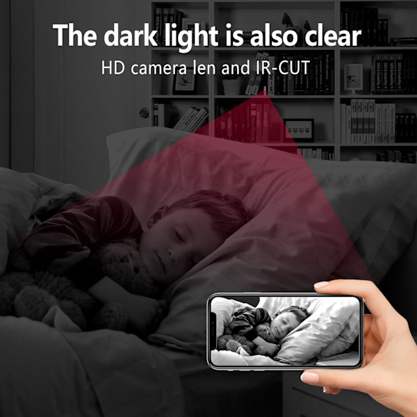 U22 HD 1080P Mini WiFi USB-kamera U22 HD Rörelsedetekteringskamera med mobiltelefonapplikation för hem, bil, inomhus och utomhus U22