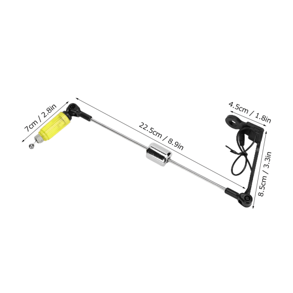 Kalastuksen syöttihälyttimen signaalilaite Ripustin Swing Syötti-ilmaisimet Eurooppalaiset hälyttimet Lisävaruste valolla Keltainen