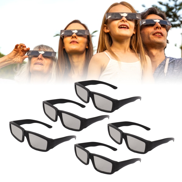 5 stk Solformørkelsesbriller Trygge solbriller for direkte solbetraktning Beskytt øynene mot skadelige stråler Solbeskyttelsessolbriller
