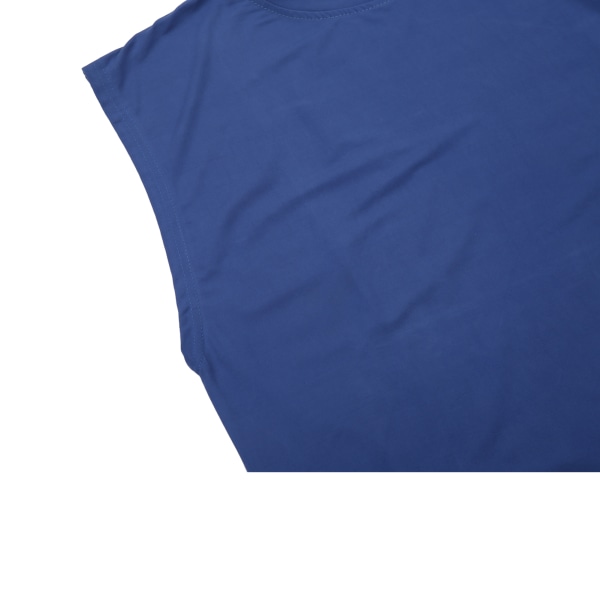 Träningslinne för män Ärmlösa muskelskjortor i ren färg för Bodybuilding Gym TrainingBlue XL