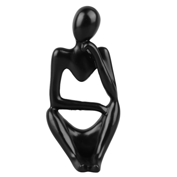 Resin Thinker Staty Abstrakt Tänkare Figur Tänkare Stil Dekoration för Vardagsrum Kontor Bokhylla Svart Vänster
