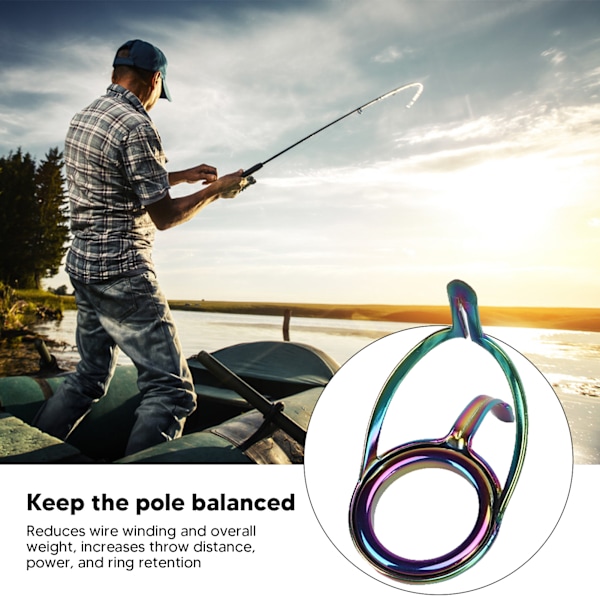9PCS Lokkefiske Stang Guide Ring Set Rustfritt Stål Keramiske Guide Rings Fiskeutstyr