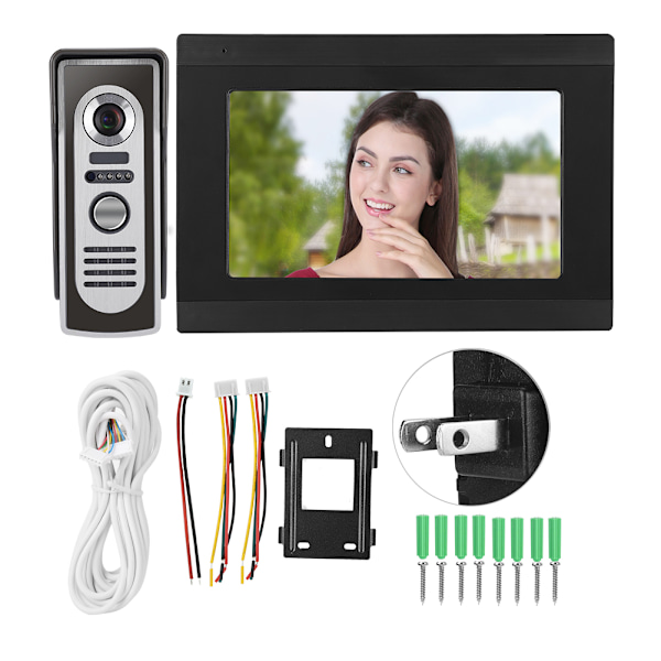 7 tommer IR Trådløs WIFI Videodørklokke Synlig Intercom APP 1080P Fjernbetjening 100-240VUS Stik