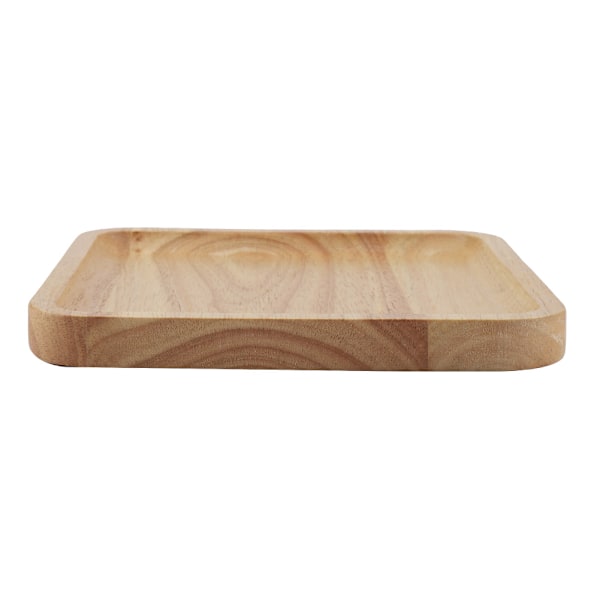 Massiv träs serveringsbricka kaffe elegant sushi snacks serveringsplatta för hem restaurang 25*25cm