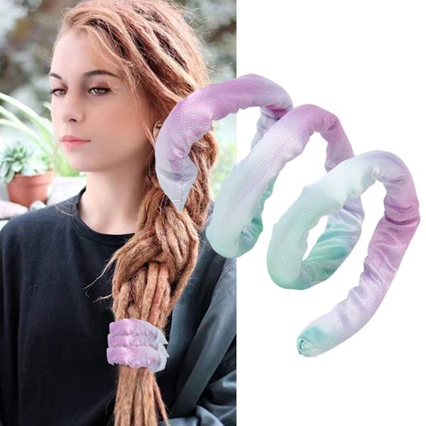 Spiral Lock Hårstrik Bøjbar Dreadlocks Hårstrik Jern Wire Lang Ponytail Holdere til Mand Kvinde Lilla Grøn