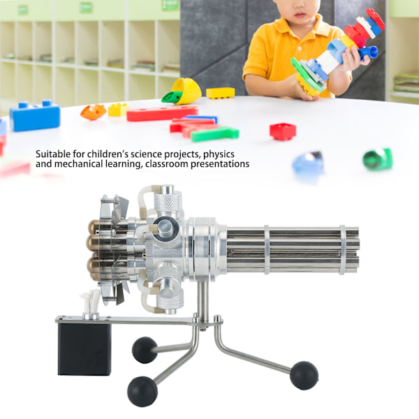 6-Cylinders Stirling Motor Kit Ekstern Forbrændingsmotor Model til Klasseværelse Laboratorieforsøg