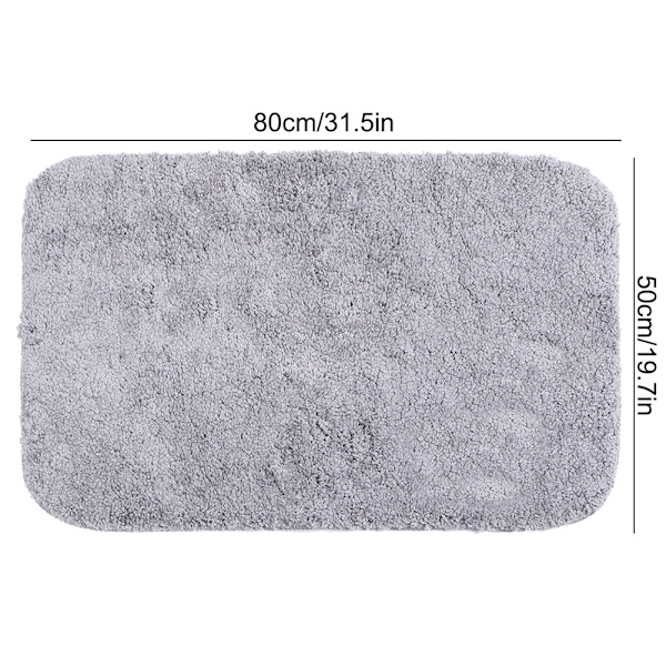 Pehmeä ja mukava paksutettu kylpyhuoneen ja keittiön lattiamatto liukastumaton lattiamatto kotikäyttöön Harmaa 50x80cm
