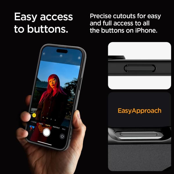 Etui til iPhone 16 Pro kompatibel med MagSafe-tilbehør Svart