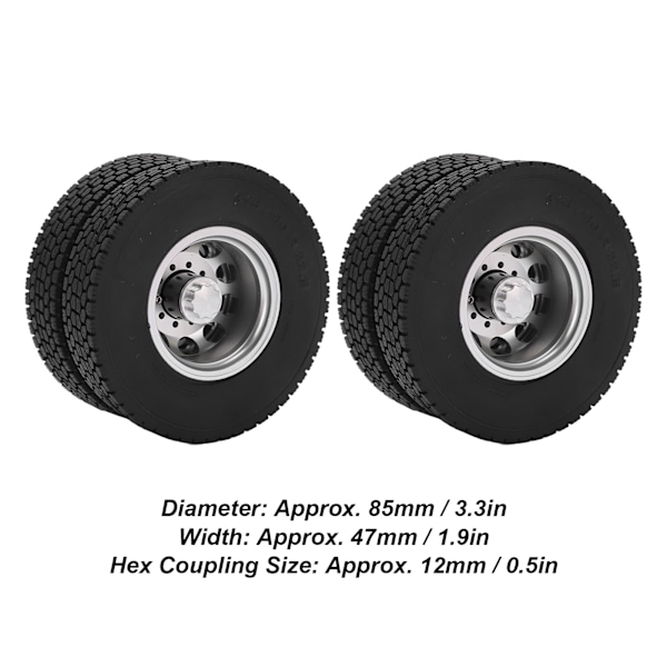 2 st RC-bakdäck med stark dämpningsprestanda, fjärrstyrda bilaccessoarer för 1/14 släpvagn