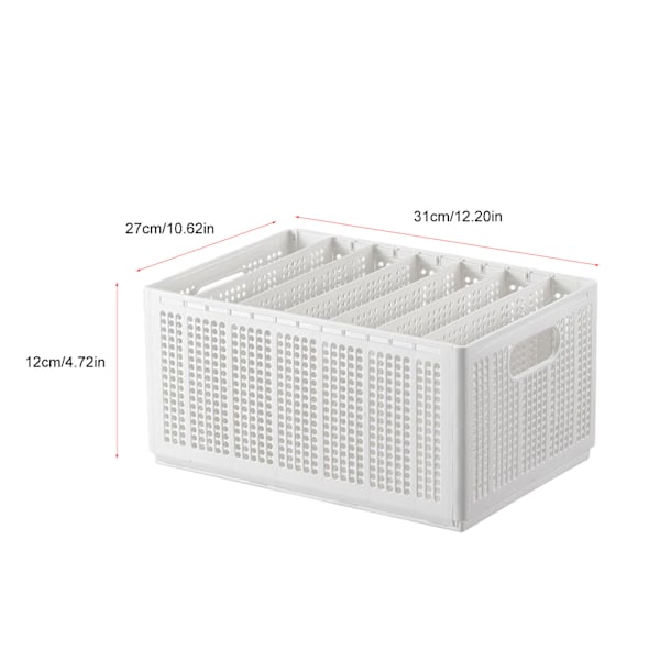 Vaatekaapin taittuva housujen säilytyslaatikko Puhtaanvalkoinen Säädettävät väliseinät Kestävät jaetut vaatteiden säilytyslaatikot Makuuhuoneen vaatekaappiin Suuri 7 ruudukkoa: 6 väliseinää