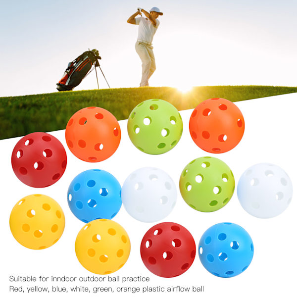 72MM 26 hull golf treningshule plastballer luftstrømkuler for svingtrening