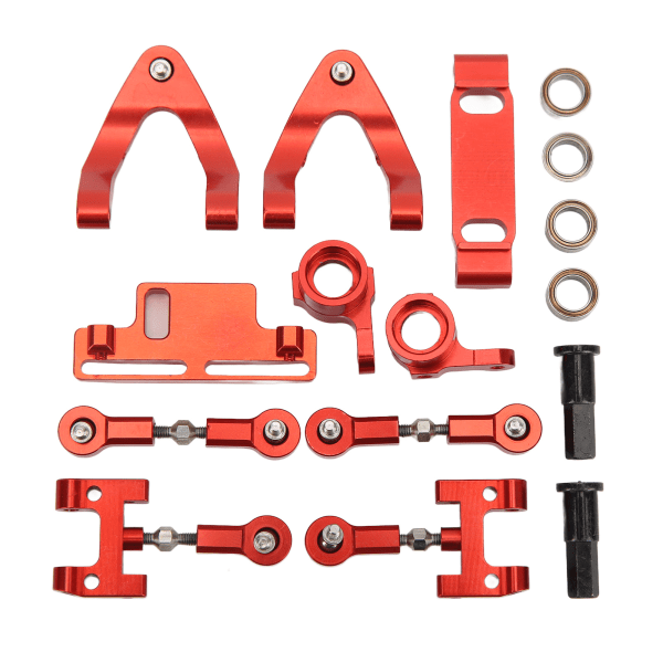 RC Aluminium Øvre Nedre Affjedring Arm Styring Kop Hex Adapter Metal Tilbehør Sæt til WPL D12 RC BilRød