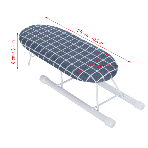 Ministrykbräda hopfällbar ärmmanschetter kragar strykbräda för hemresor AnvändningMörkblå rutnät