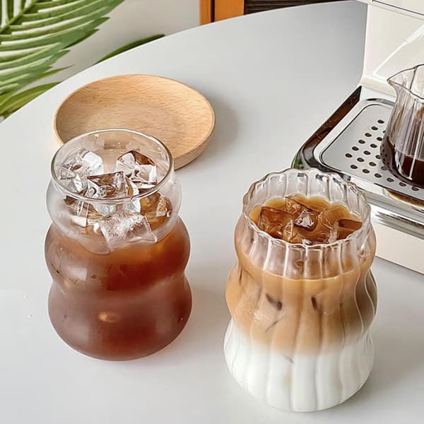 2-pack återanvändbara glas med sugrör, transparenta, multifunktionella, endast handdisk för hem och kontor