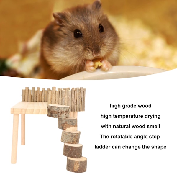 Hamster Kiipeilyalusta Luonnonpuusta Vakaa Monitoiminen Hamster Leikkipaikka Pyörivällä Tikkailla Pienille Lemmikeille