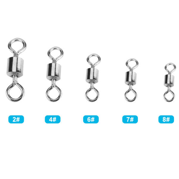 210 kpl:n erittäin luja ruostumattomasta teräksestä valmistettu 2#/4#/6#/7#/8# pyörivä kalastustarvike