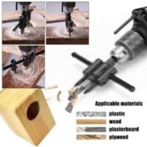 Justerbart hullsag, justerbart bor 30-120mm trebor for boring av hull i tre, plast, gips