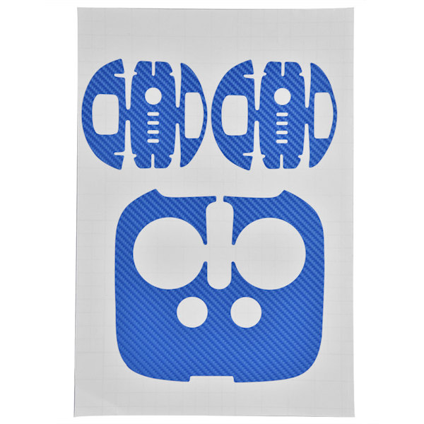 Kulfiber Klistermærke Wrap Decal Skin Til DJI Phantom 4PRO / PRO+ Drone & Controller Blå