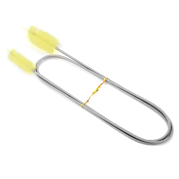 Flexibelt slangakvarium fisk tank filter borste pump slang dubbelhuvud borste