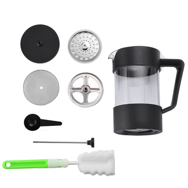 Fransk press kaffeutrustning i högt borosilikatglas, handhälld kaffekanna, temaskin för hemmet