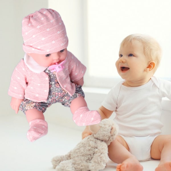 Realistiskt Reborn Baby Doll Mode 12-tums tvättbar vit flicka mjuk kroppsleksak för barn FödelsedagspresentQ12G-002C-026 Grå