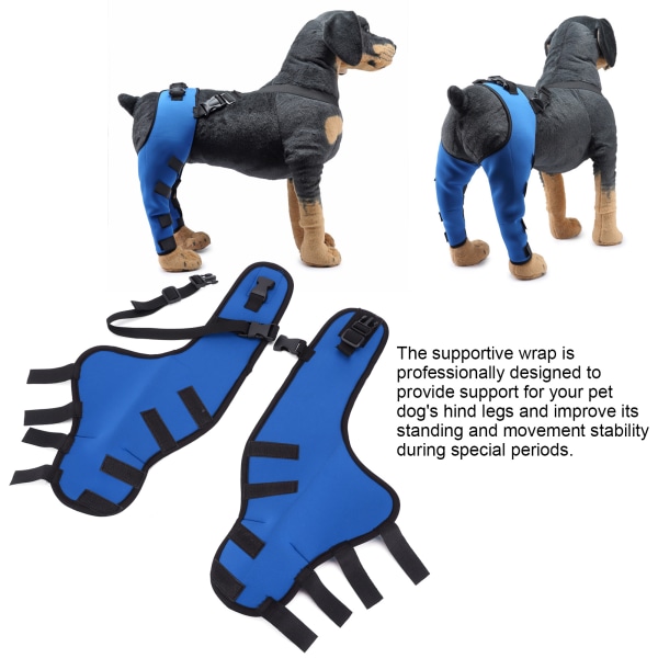 Hundebeinsstützen Canine Hind Hock Wraps for Injury/Sprain Protection/Surgery Healing/ArthritisHJ27 Blå S