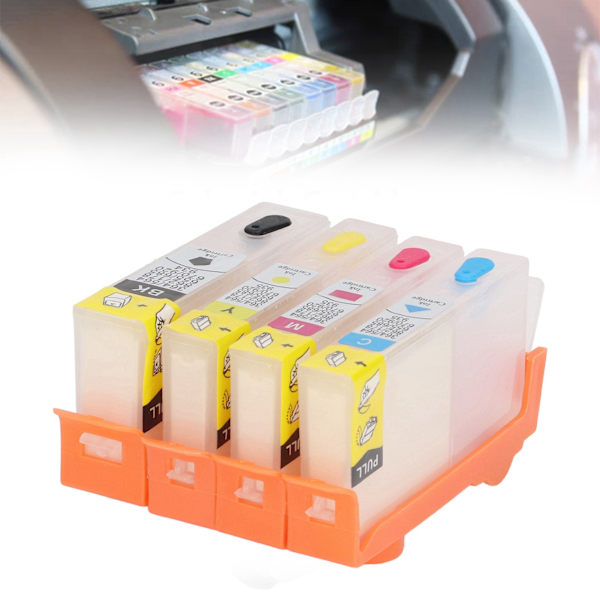 4 st bläckpatroner svart blå magenta gul permanent chip ersättningspatron refill bläckpatron för HP Officejet 934 935
