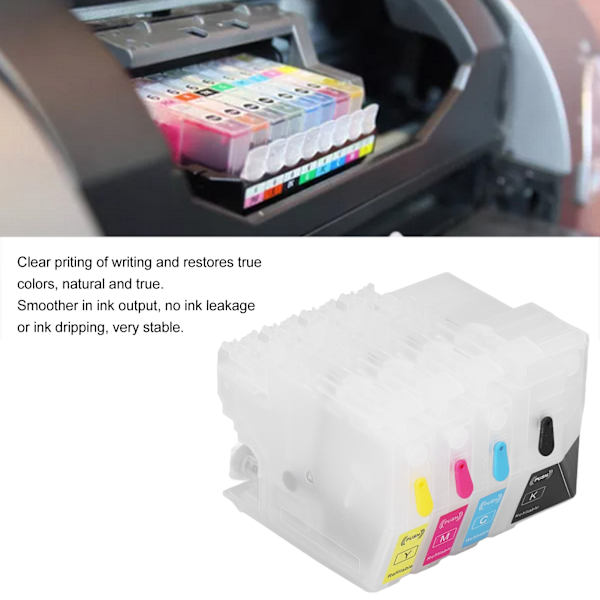 Blåckpatron Röd Blå Gul Svart 4 Färger Utskrift Tillbehör Set Kit för Skrivare LC3329