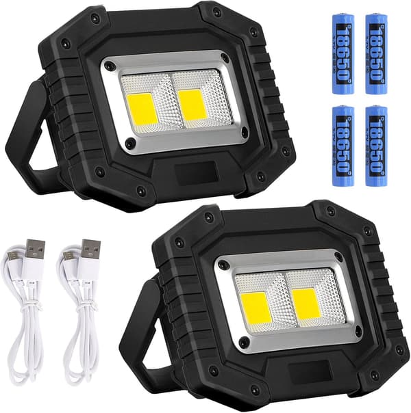 30W 2000LM ladattava LED-kohdevalo 3 tilaa COB vedenpitävä kalastukseen 2 kpl