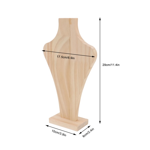 2 stk. træhalskæde display stativ vaseformet letvægts massivt træ smykkestativ til hjem og professionel visning L