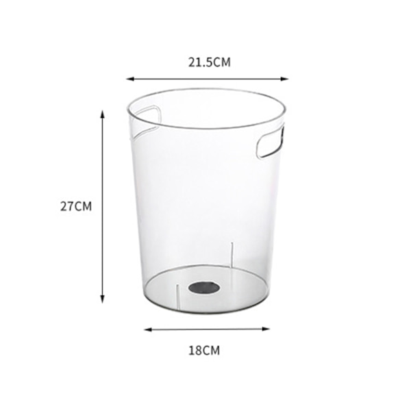 Läpinäkyvä roskakori Työpöydän säilytysastia PET-muovijäteastia Kirkas ämpäri Keittiö Olohuone Jääämpäri 8.46x7.09x10.63in