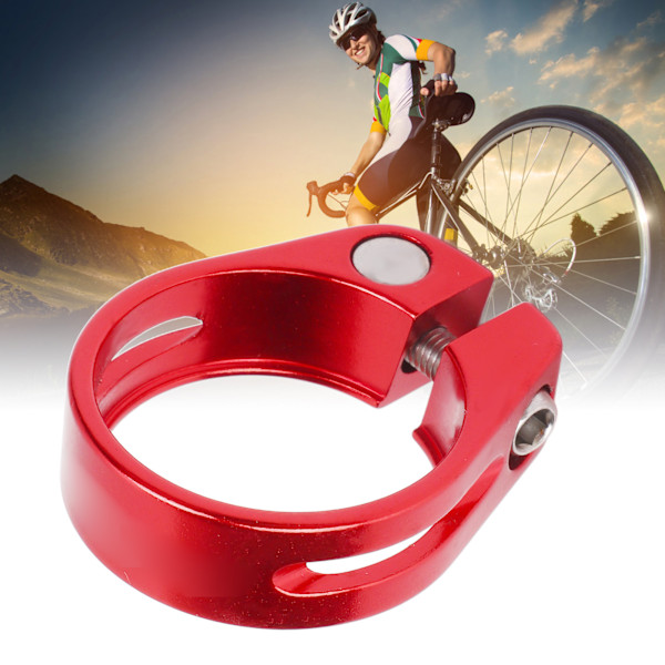 Cykelsæde Pindeklemme Hurtigudløsning Ultralet Aluminiumlegering 34.9MM Rustfrit Cykelsæde Pindeklemme Til De Fleste Cykler Rød