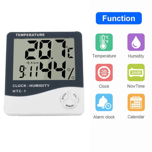 Elektronisk termometer hygrometer digital fuktighetsmätare med temperatursensor