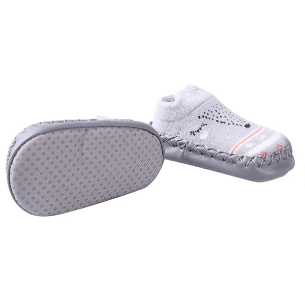 Soft Cotton Newborn NOn slip Socks Baby Floor Walking Standing Cute Ankle Sock(11cm Gray)
