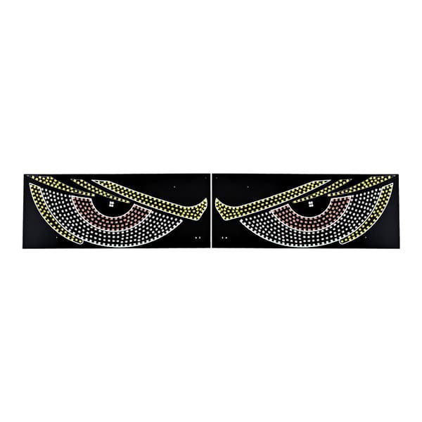 2 STK Bil Devil Eyes Lys 11,8x4,72 Tommer Dynamisk Flex Kjøretøy Frontrute Digital LED Skilt Fleksibel Auto Utvendig Dekor Lampe