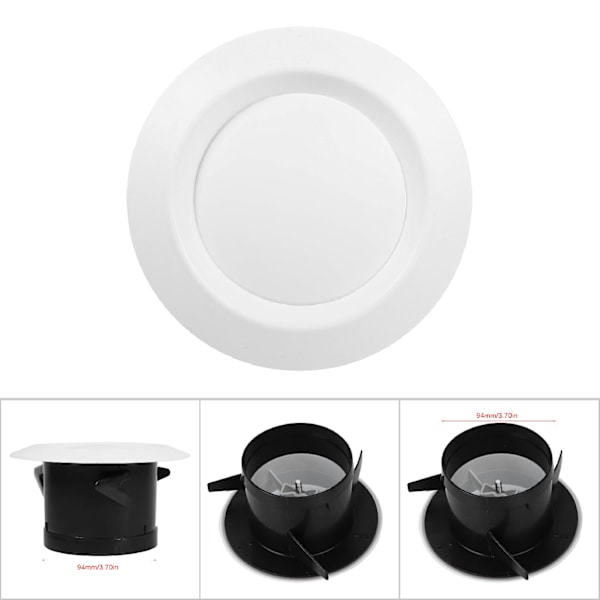 Loft Diffuser Udblæsnings- og Indblæsningsventil Luftventil Anemostat Ventilationskanal Slange Dæksel (100mm)